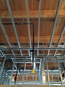 Fire sprinklers installed.